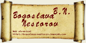 Bogoslava Nestorov vizit kartica